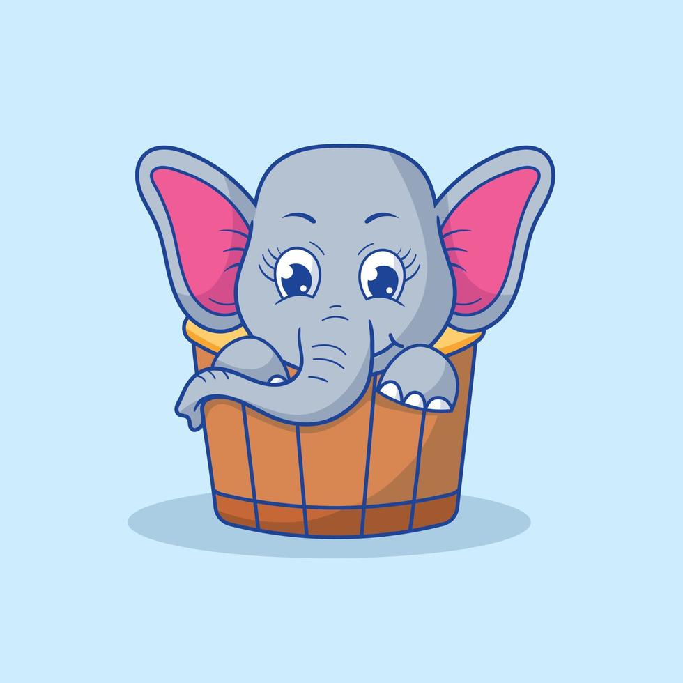 Cute Baby elephant illustration vector