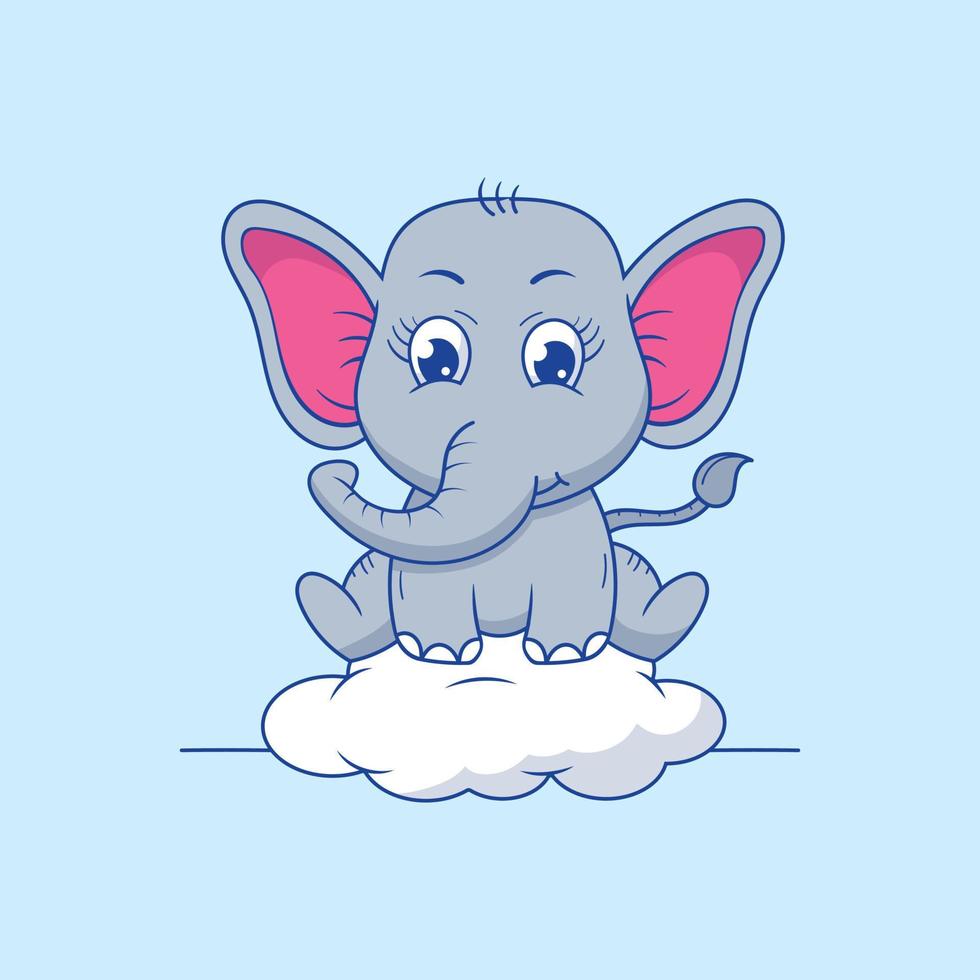 Cute Baby elephant illustration vector