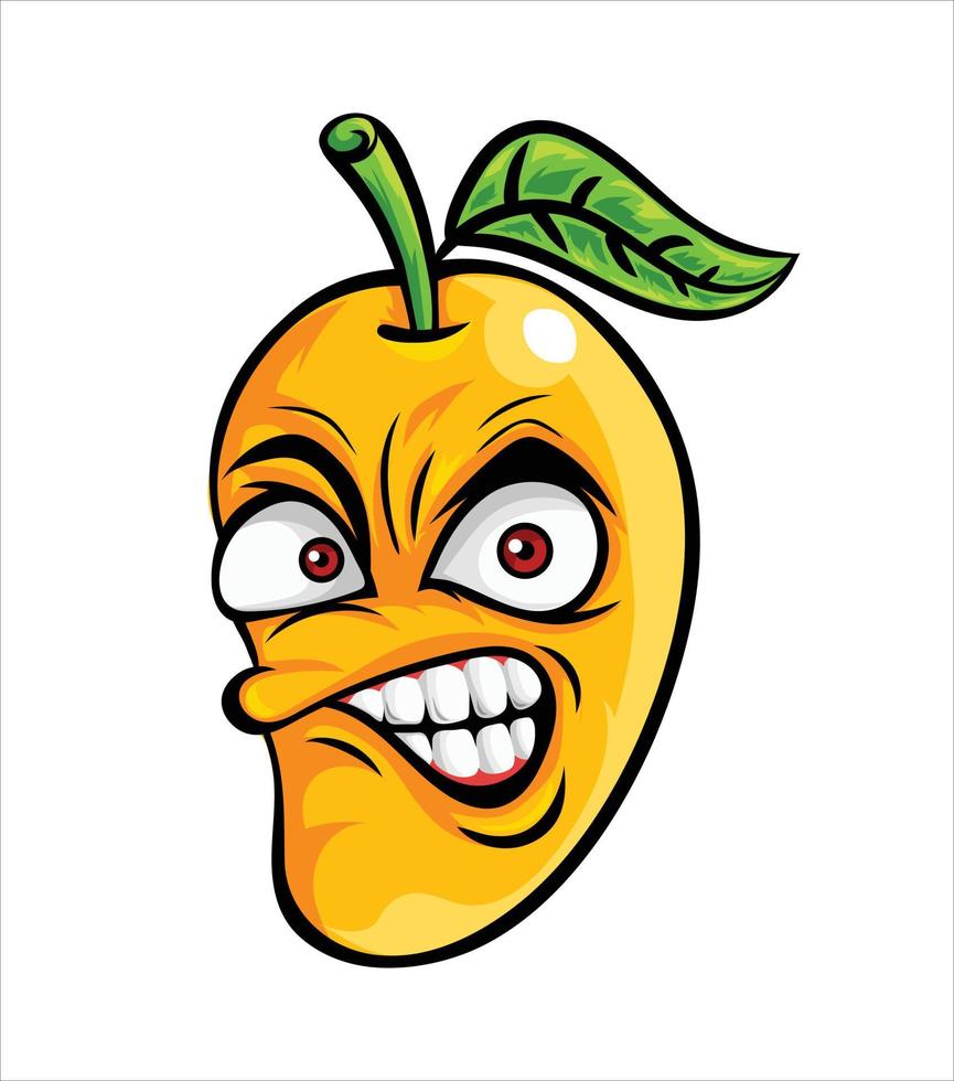 Angry Mango cartoon Illustration vector