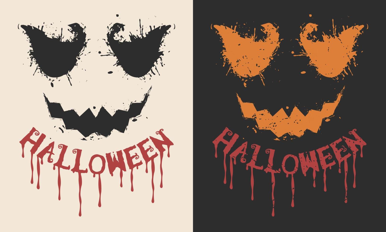 diseños de camisetas de halloween de miedo vector