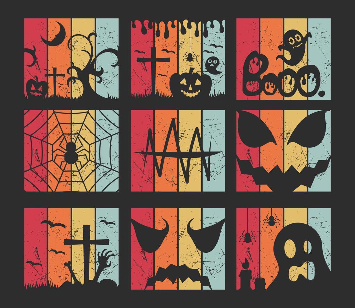 scary Halloween t shirt designs vector