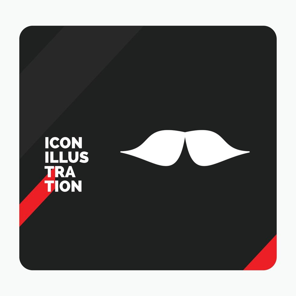 Red and Black Creative presentation Background for moustache. Hipster. movember. male. men Glyph Icon vector