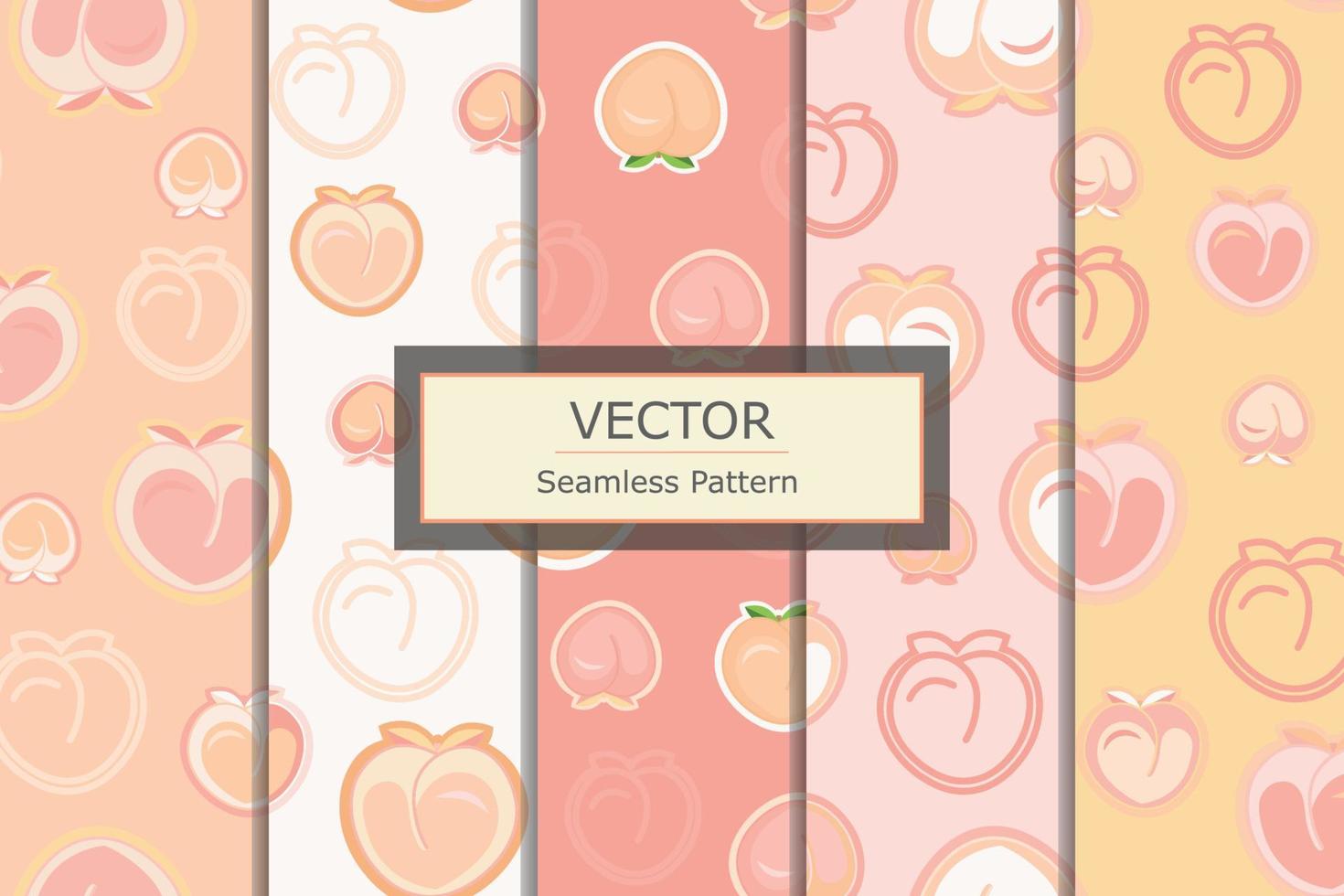 melocotón fruta rosa pastel vintage vector patrón repetición perfecta diseño de fondo