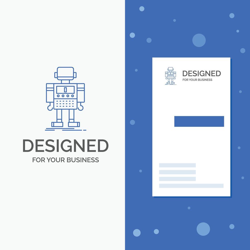 Business Logo for autonomous. machine. robot. robotic. technology. Vertical Blue Business .Visiting Card template vector