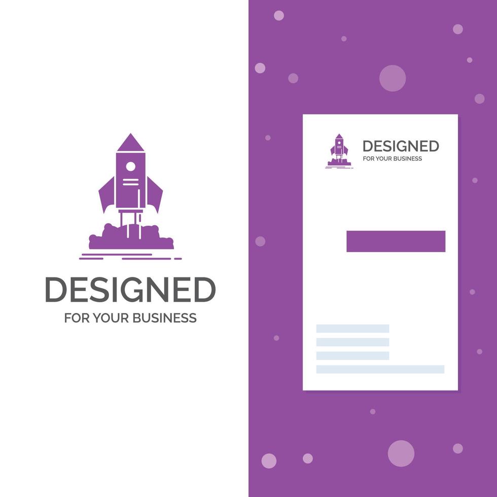 Business Logo for launch. startup. ship. shuttle. mission. Vertical Purple Business .Visiting Card template. Creative background vector illustration