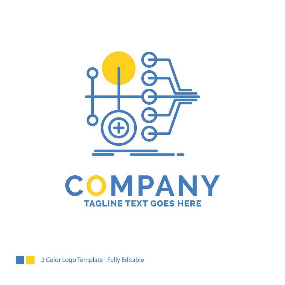 monetization. finance. money. transfer. value Blue Yellow Business Logo template. Creative Design Template Place for Tagline. vector