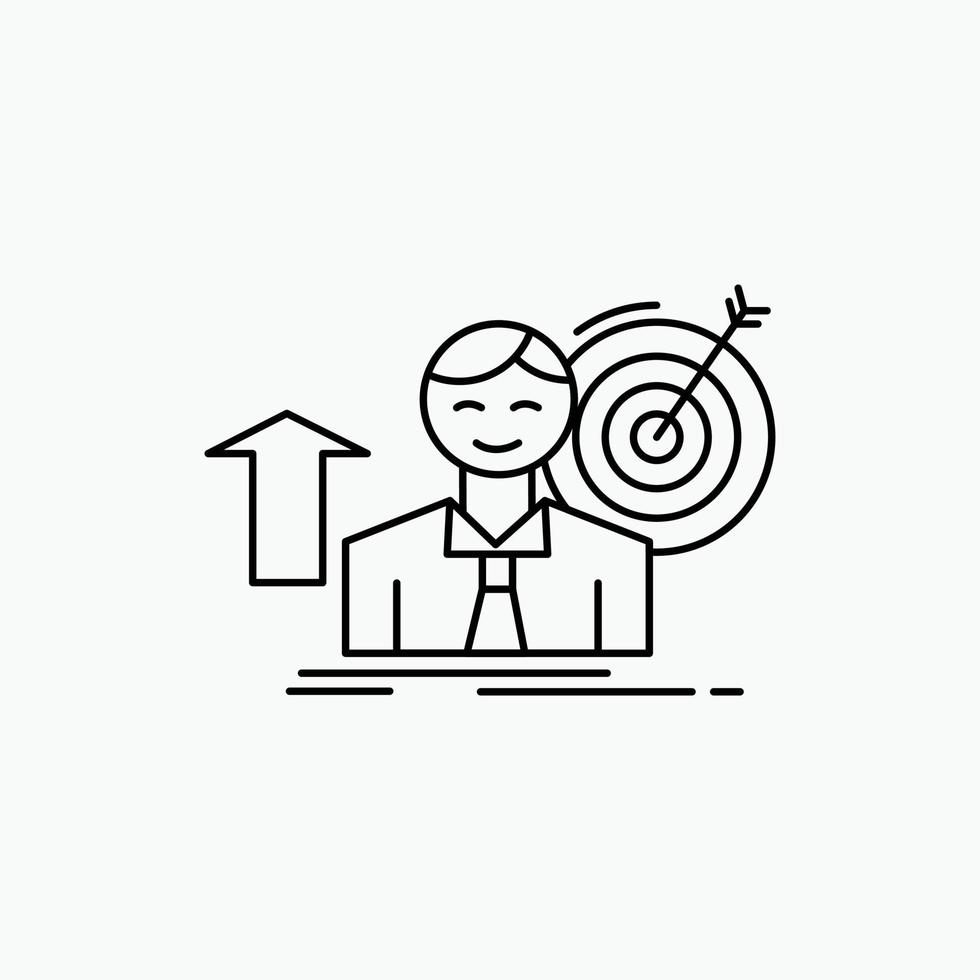 success. user. target. achieve. Growth Line Icon. Vector isolated illustration