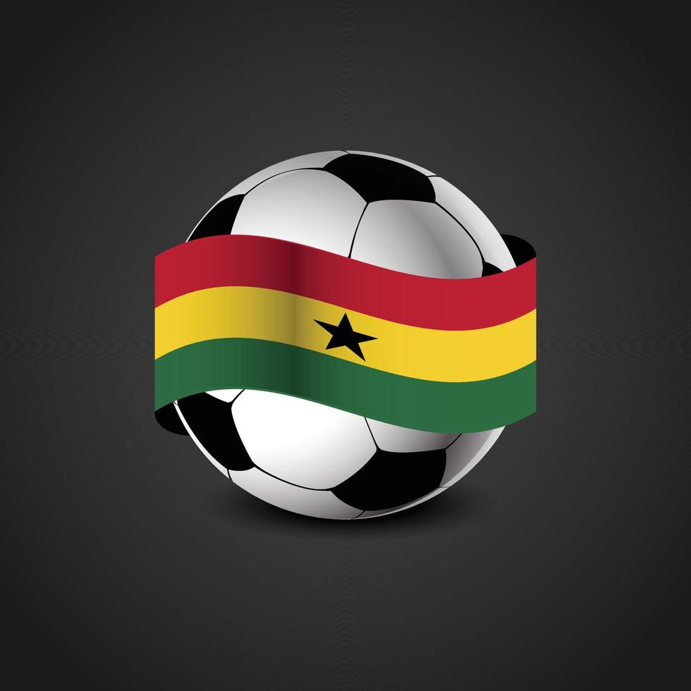 bandera de ghana alrededor del fútbol vector