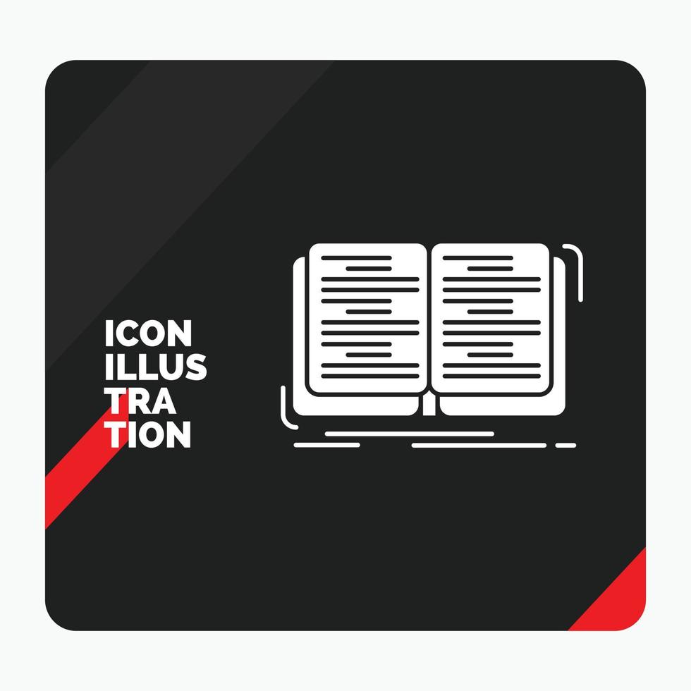 Red and Black Creative presentation Background for book. education. lesson. study Glyph Icon vector