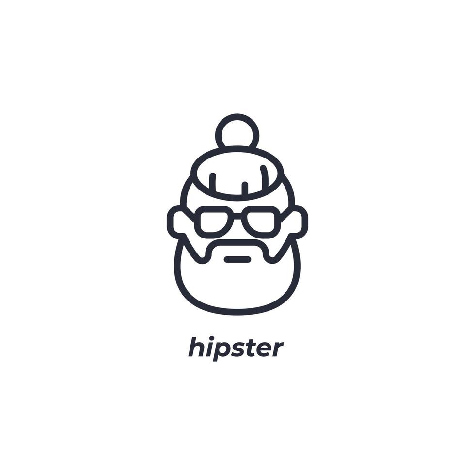 el símbolo de hipster de signo vectorial está aislado en un fondo blanco. color de icono editable. vector