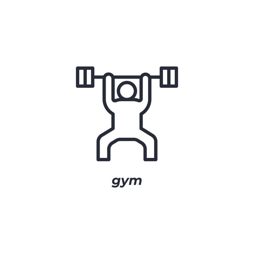 el símbolo del gimnasio de signo vectorial está aislado en un fondo blanco. color de icono editable. vector