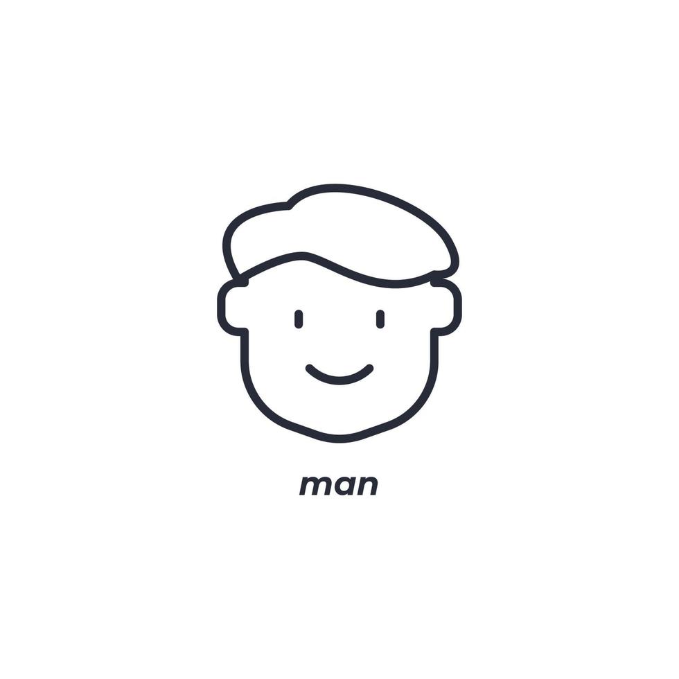 Vector sign man symbol is isolated on a white background. icon color editable.