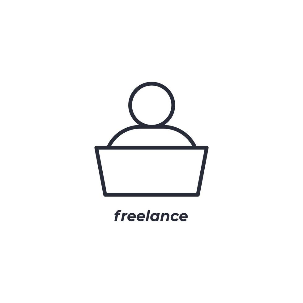 Vector sign freelance symbol is isolated on a white background. icon color editable.