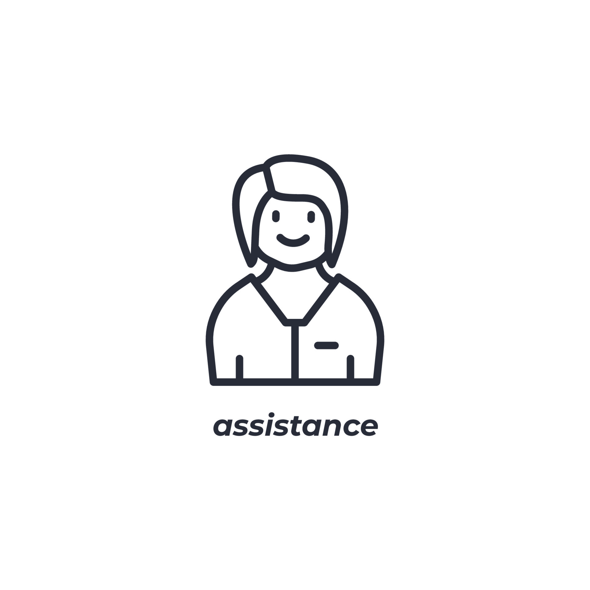 Vector sign assistance symbol is isolated on a white background. icon ...