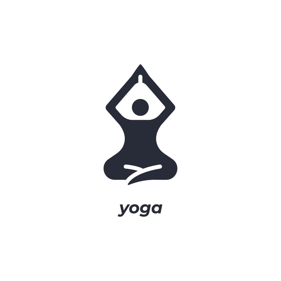 el símbolo de yoga de signo vectorial está aislado en un fondo blanco. color de icono editable. vector