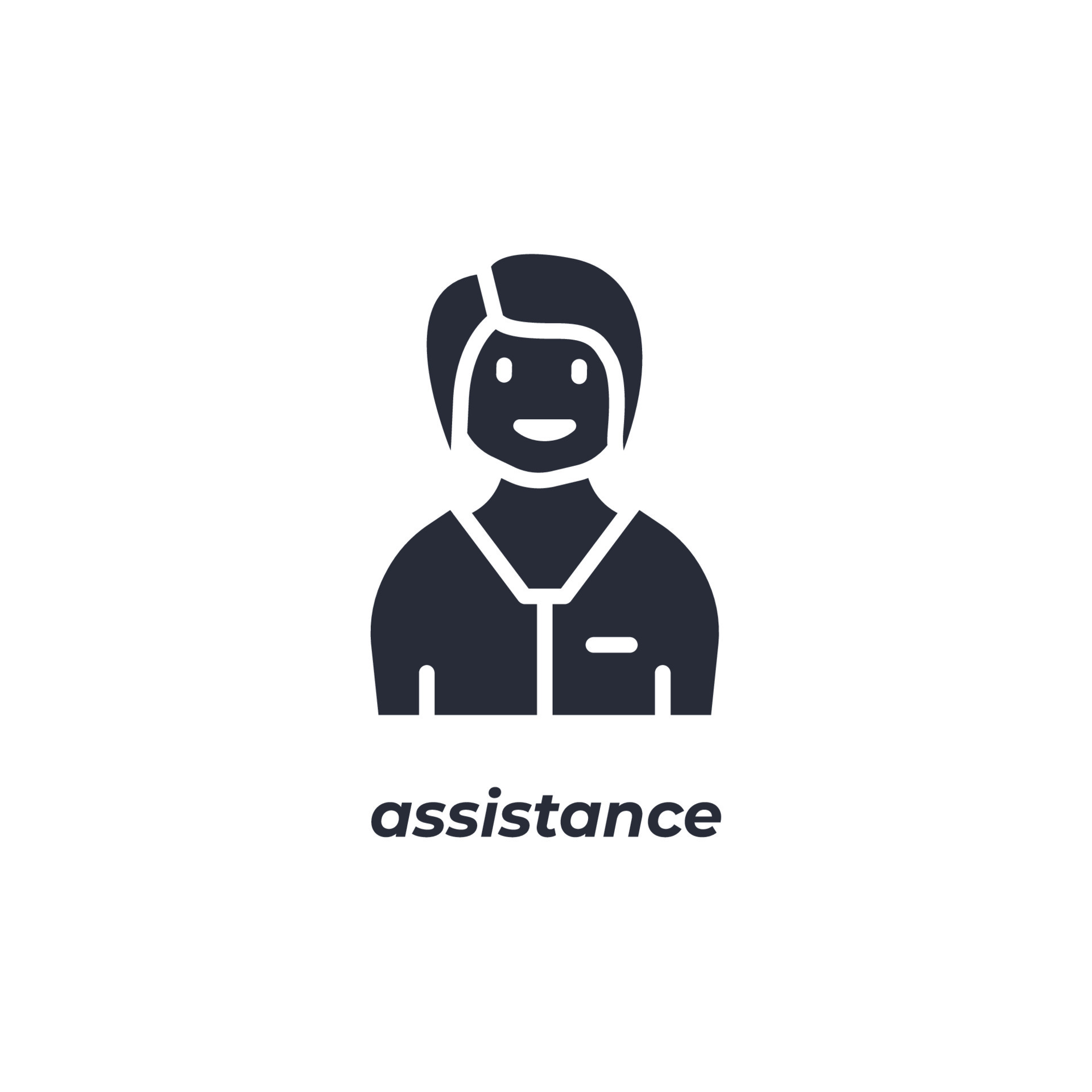 Vector sign assistance symbol is isolated on a white background. icon ...