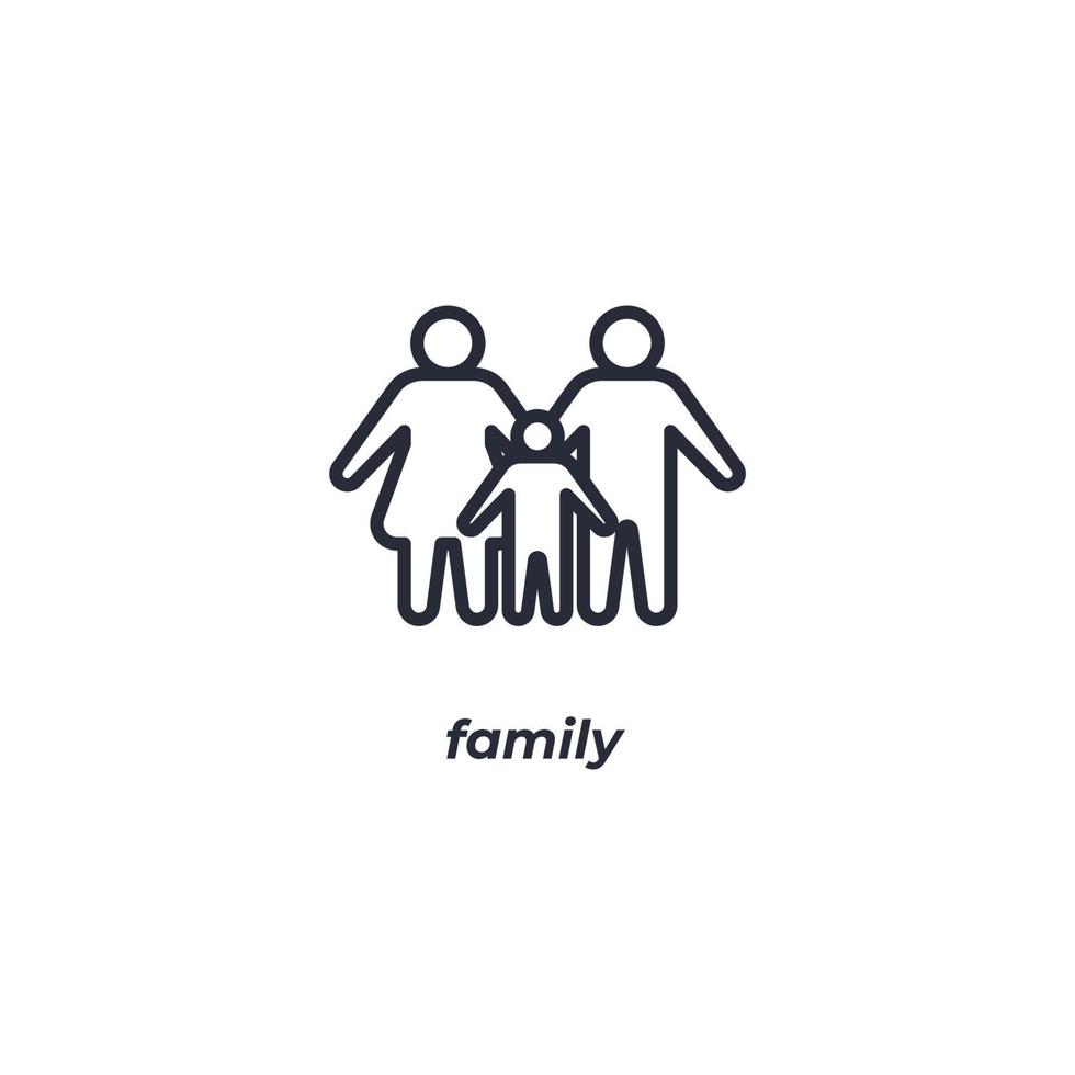 Vector sign family symbol is isolated on a white background. icon color