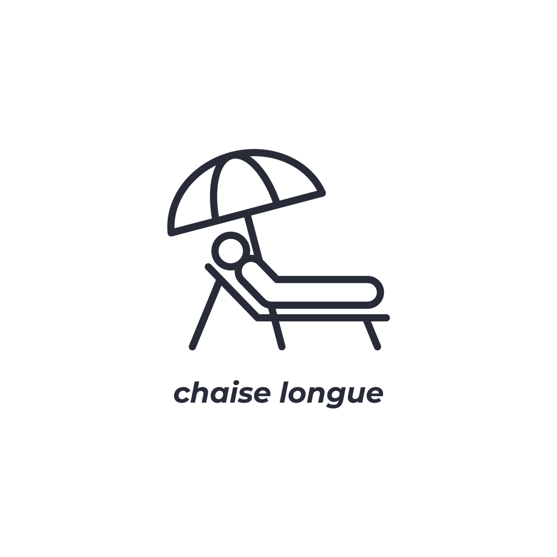 Vector sign chaise longue symbol is isolated on a white background