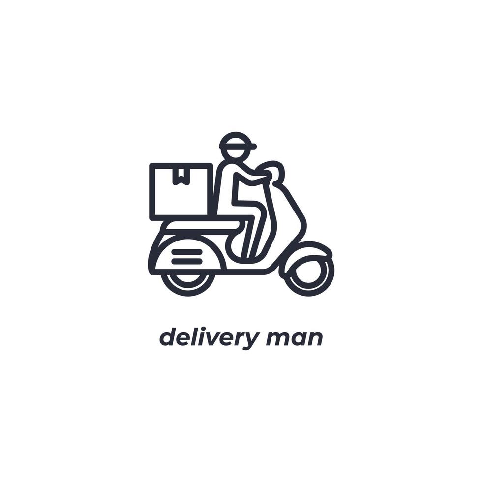 Vector sign delivery man symbol is isolated on a white background. icon color editable.