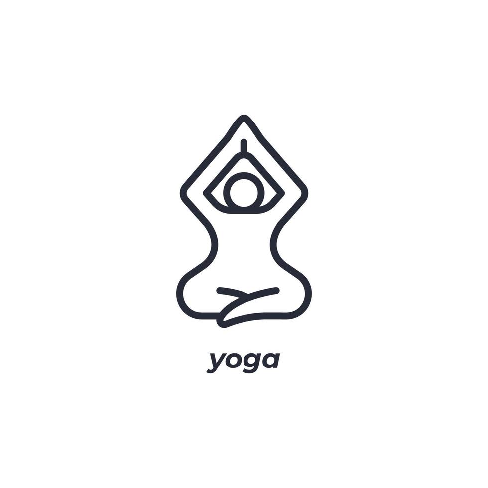 Vector sign yoga symbol is isolated on a white background. icon color editable.