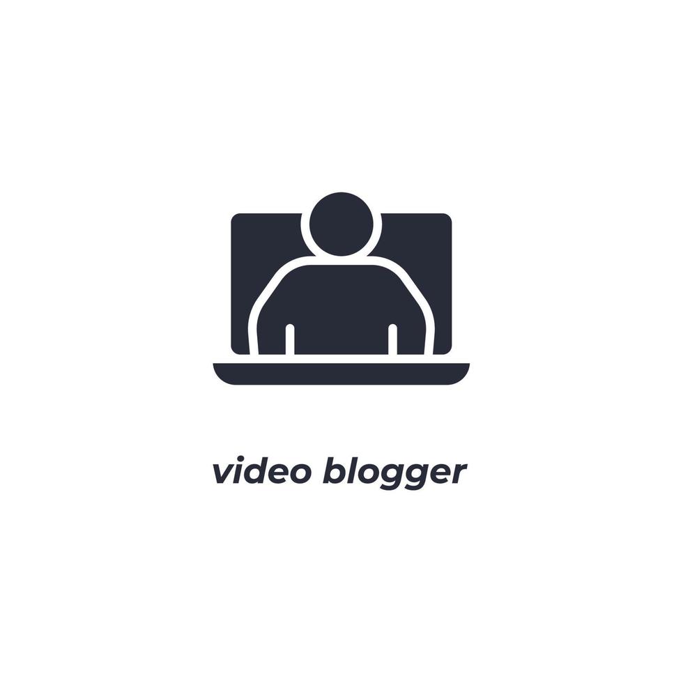 Vector sign video blogger symbol is isolated on a white background. icon color editable.