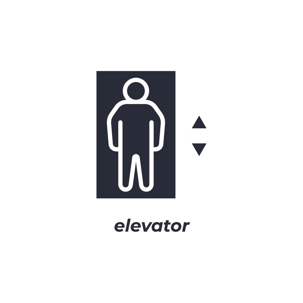el símbolo del ascensor de señal vectorial está aislado en un fondo blanco. color de icono editable. vector