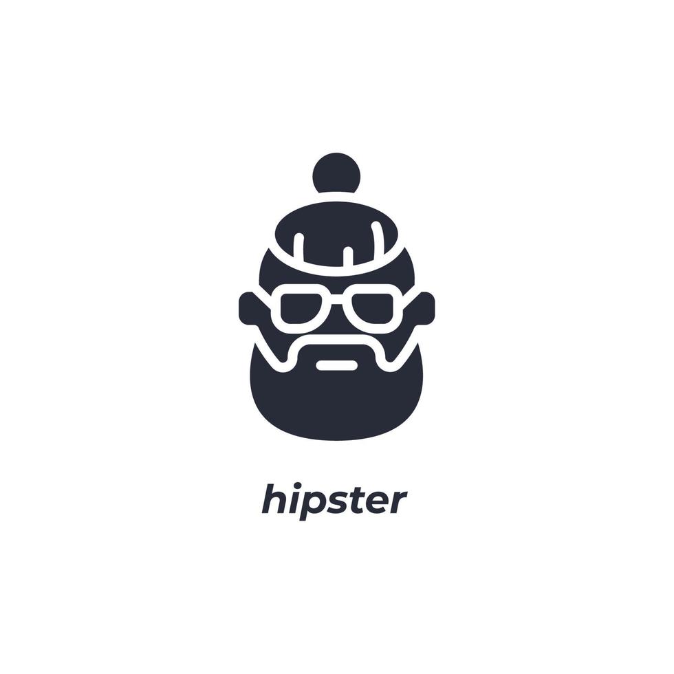 el símbolo de hipster de signo vectorial está aislado en un fondo blanco. color de icono editable. vector