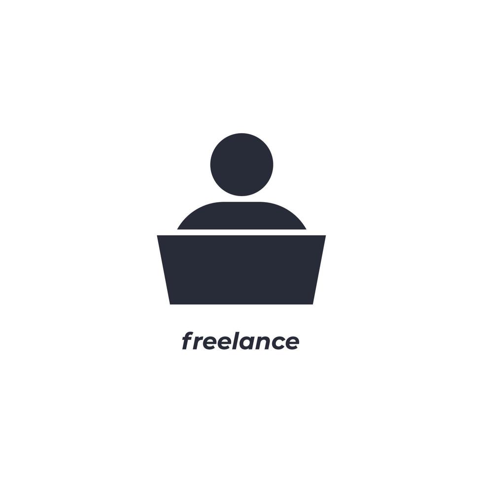 Vector sign freelance symbol is isolated on a white background. icon color editable.