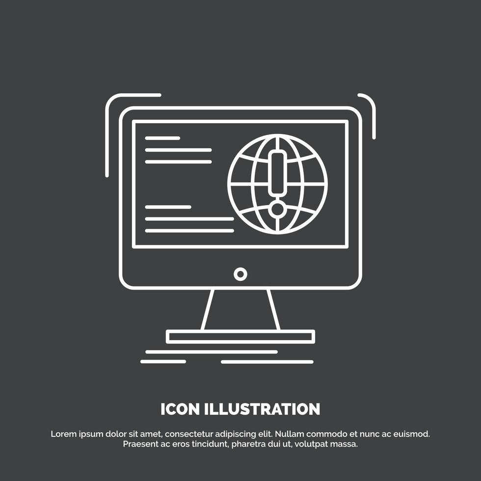 información. contenido. desarrollo. sitio web. icono de la web símbolo de vector de línea para ui y ux. sitio web o aplicación móvil