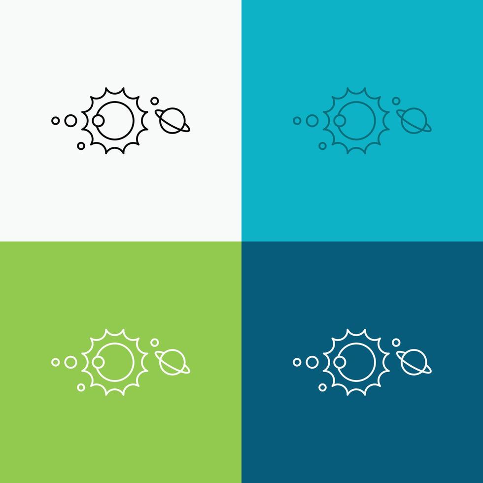 solar. system. universe. solar system. astronomy Icon Over Various Background. Line style design. designed for web and app. Eps 10 vector illustration