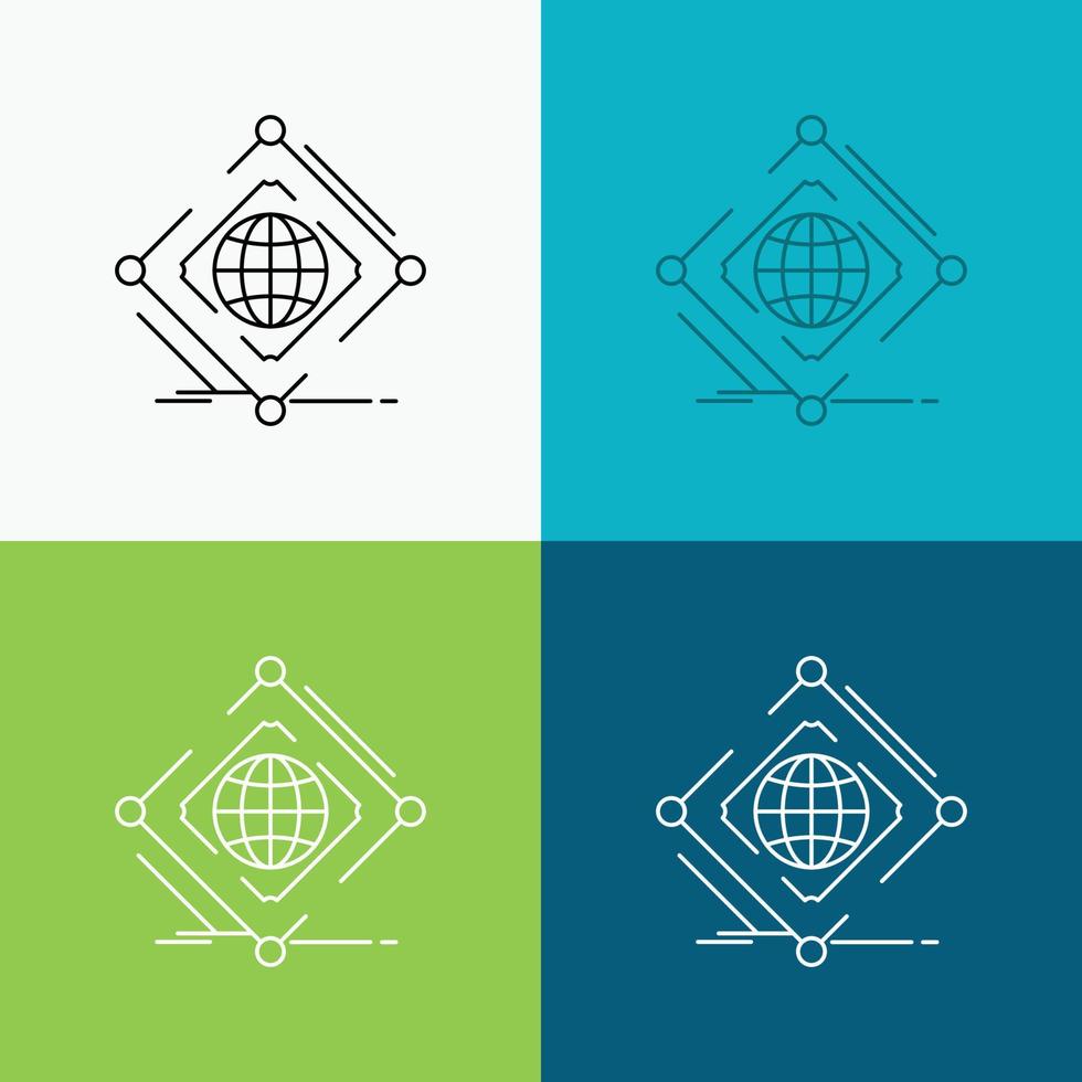 Complex. global. internet. net. web Icon Over Various Background. Line style design. designed for web and app. Eps 10 vector illustration