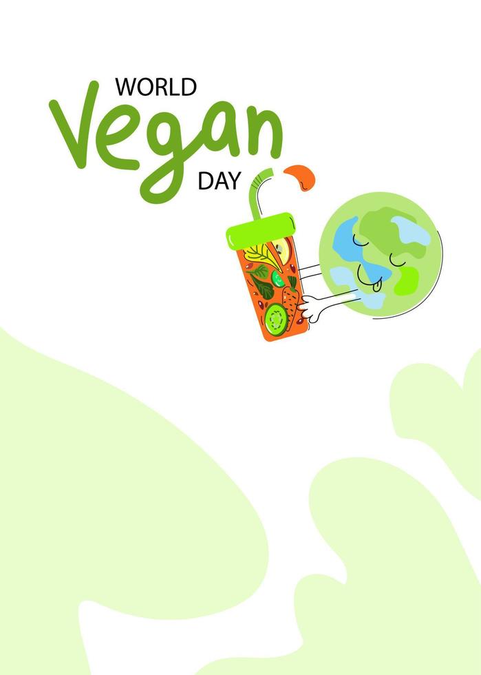 Vector banner of World Vegetarian Day.healthy food concert