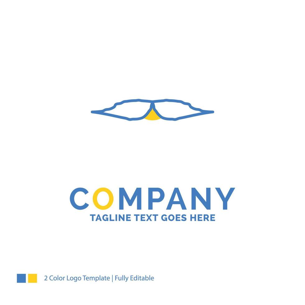 moustache. Hipster. movember. male. men Blue Yellow Business Logo template. Creative Design Template Place for Tagline. vector