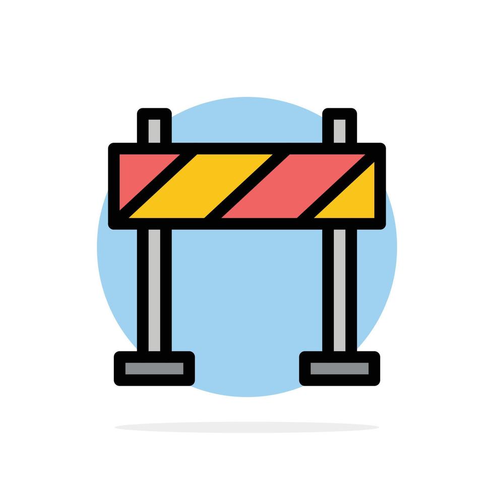 Barricade Barrier Construction Abstract Circle Background Flat color Icon vector