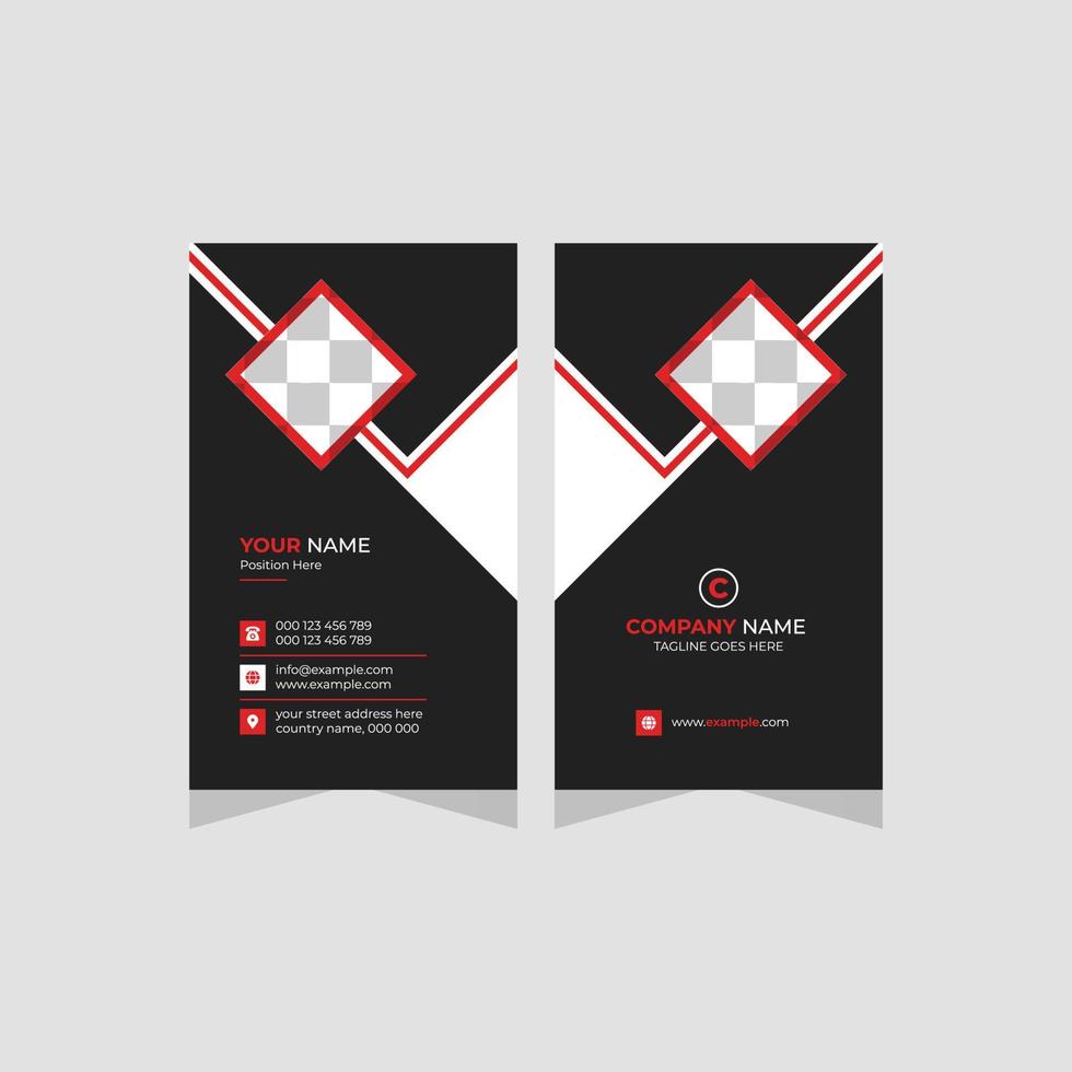 Trendy Modern Red Creative Business Card Template Free Vector