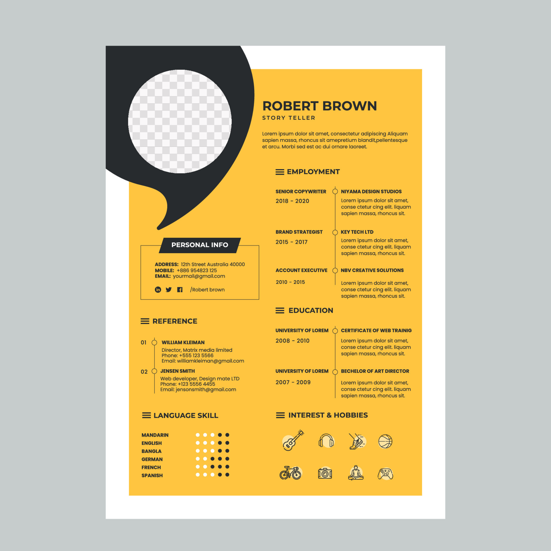 creative resume deign 12954610 - Creative Resume Deign Vector 