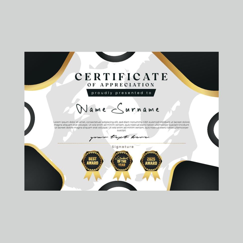 diseño de certificado con fondo vector