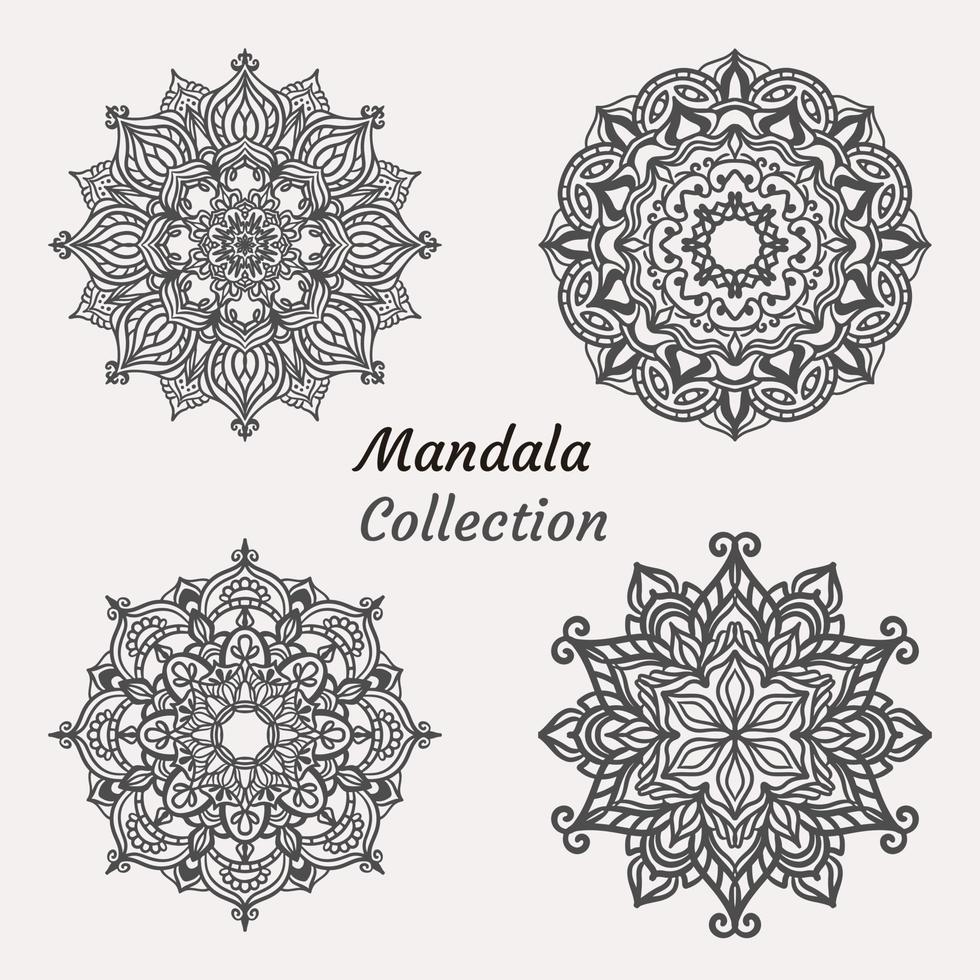 Set of hand drawn ornamental mandalas vector