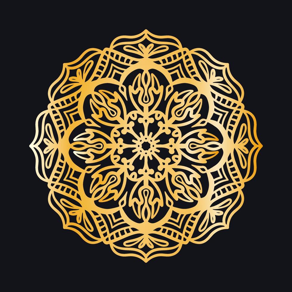Elegant golden flower mandala background vector