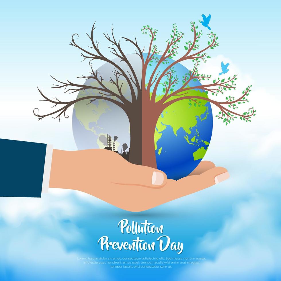 World pollution control day design background vector