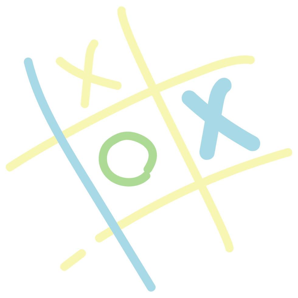 Doodle tic tac toe for paper design. Simple line drawing. Vector design.