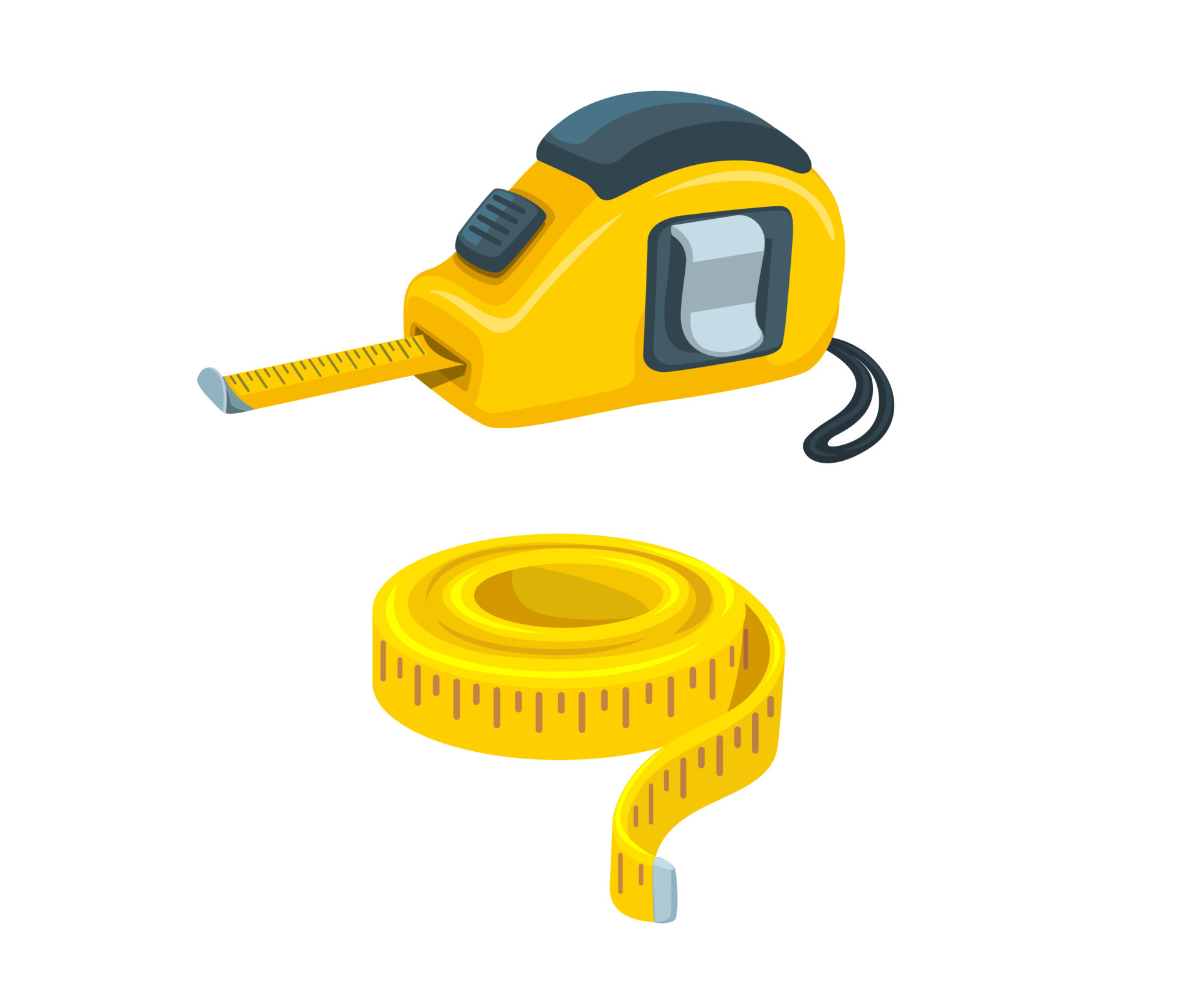 measure-tool-roll-and-ribbon-ruler-set-object-symbol-illustration