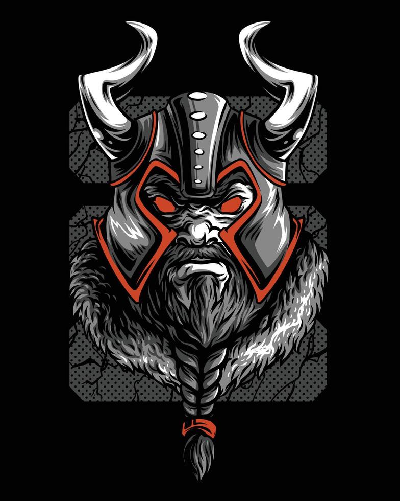 very scary troop vector illustration artwork, seen wearing a horned hat