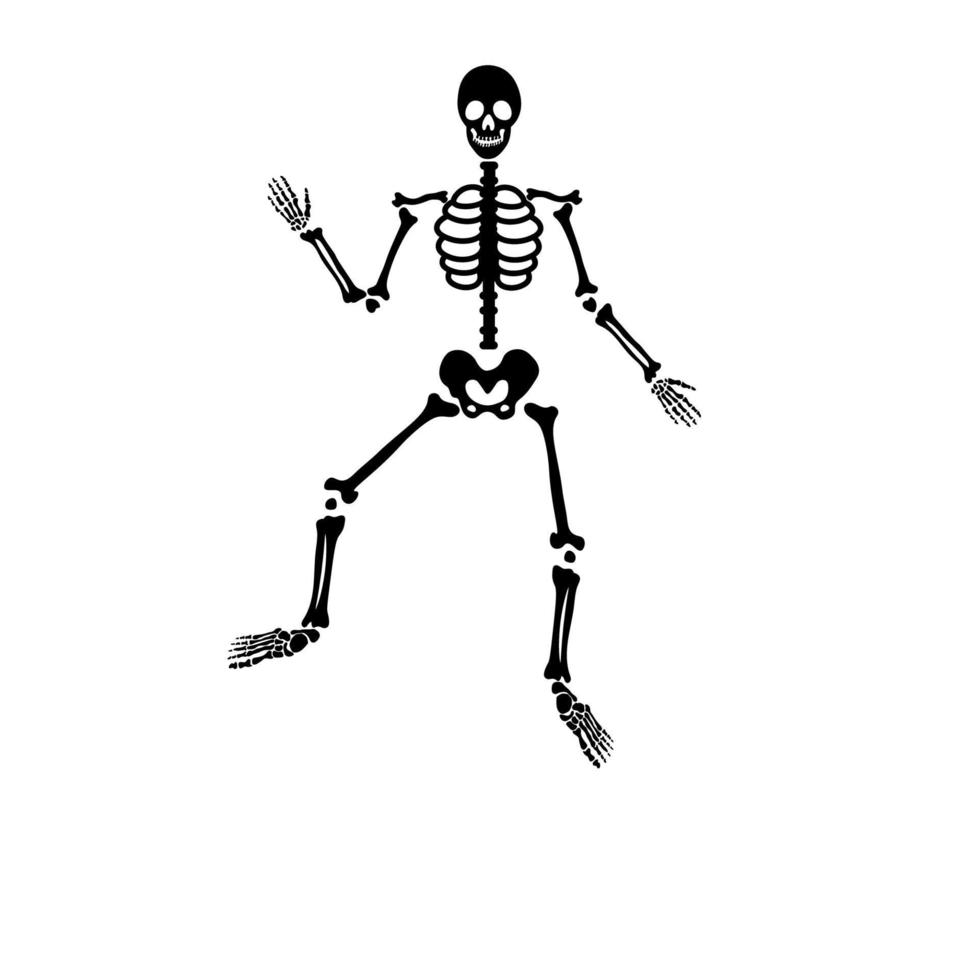 esqueleto de huesos de miedo de halloween vector