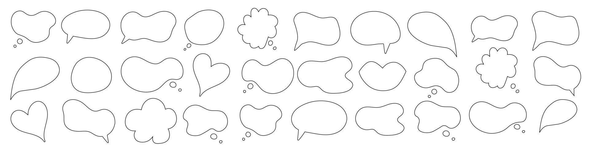 Empty speech bubble big set. Online chat clouds vector isolated on white background. Infographic elements for your design. Stock Vector Illustration