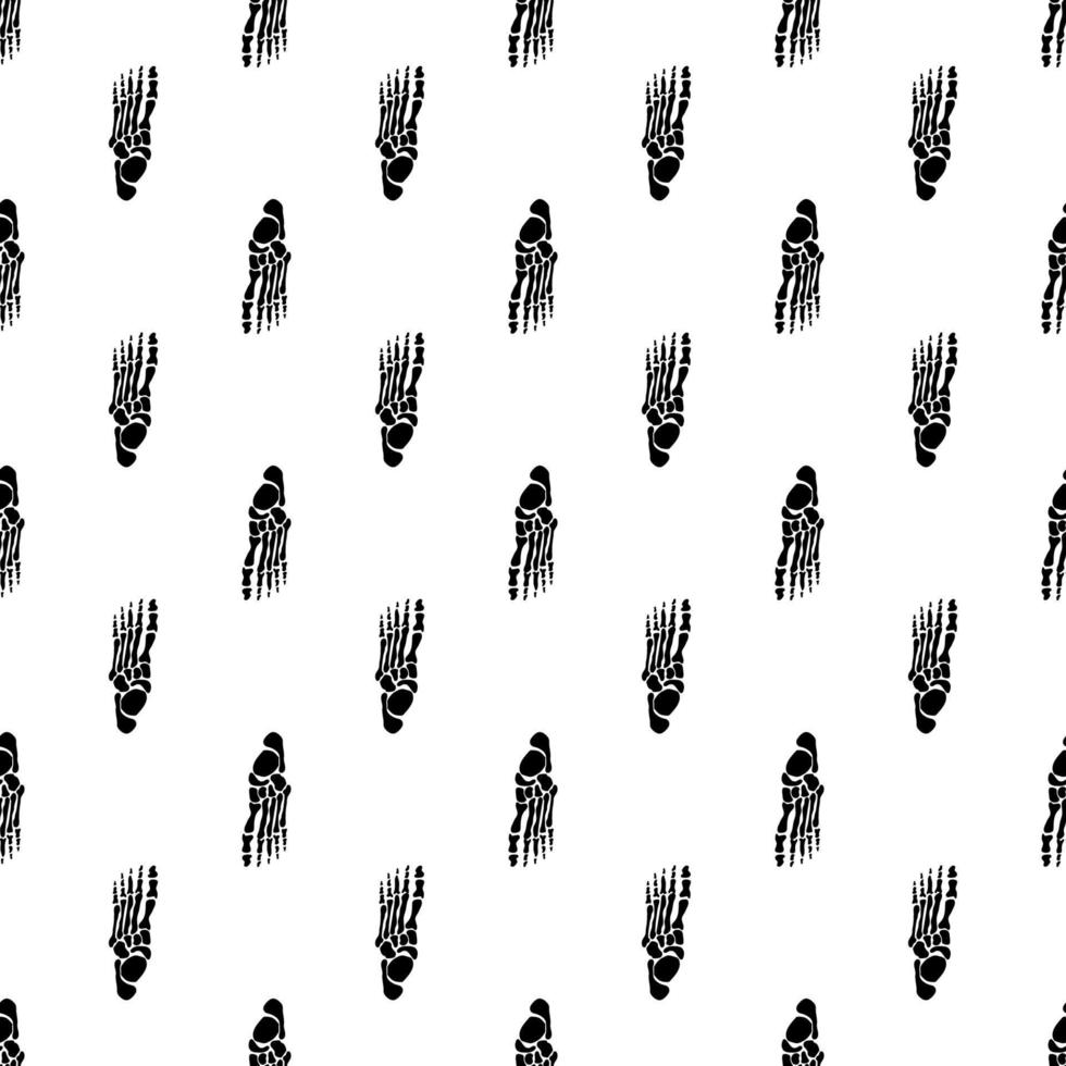Black skeletons in various poses pattern. Halloween design. Perfect for fall, holidays, fabric, textile. Seamless repeat swatch. vector