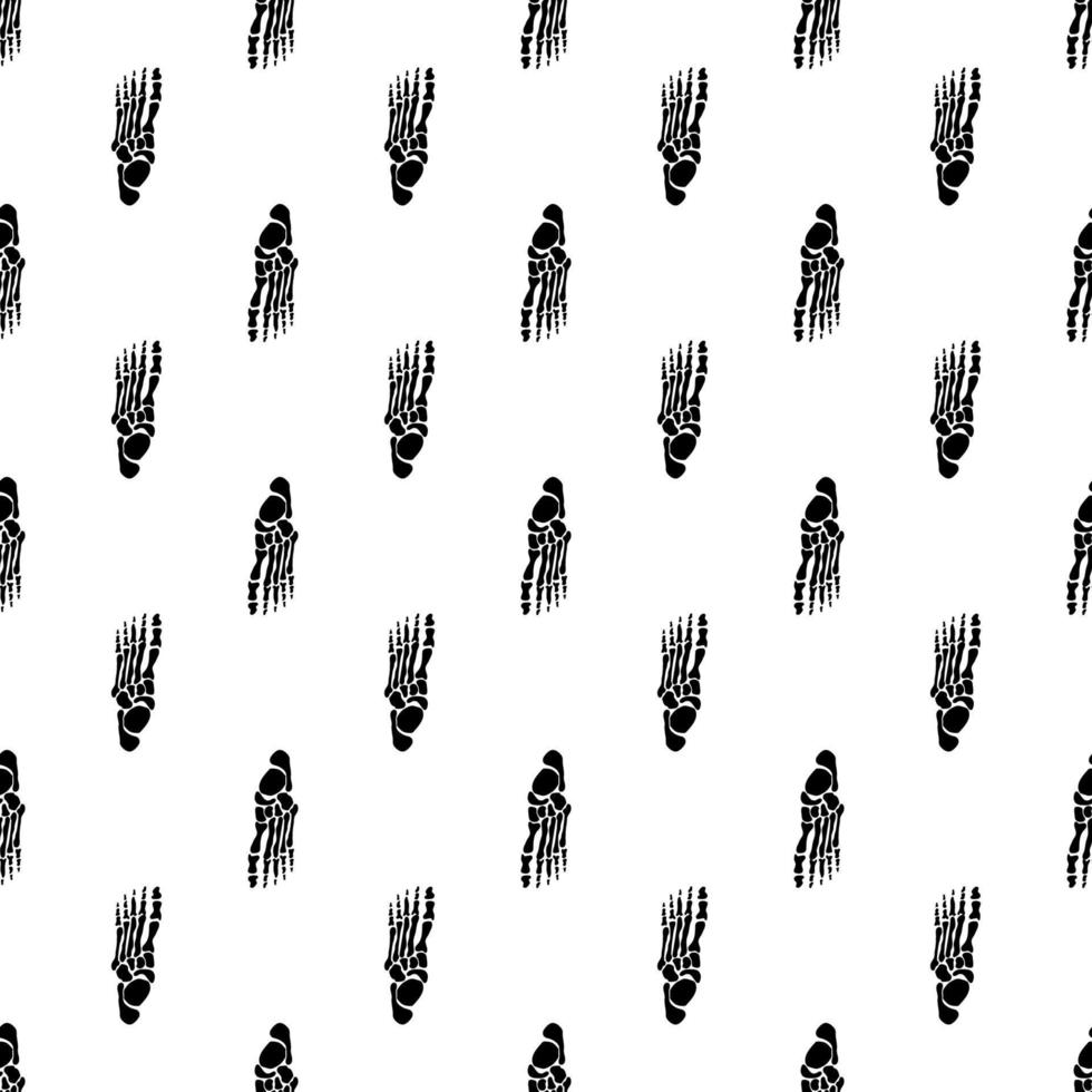 Black skeletons in various poses pattern. Halloween design. Perfect for fall, holidays, fabric, textile. Seamless repeat swatch. vector