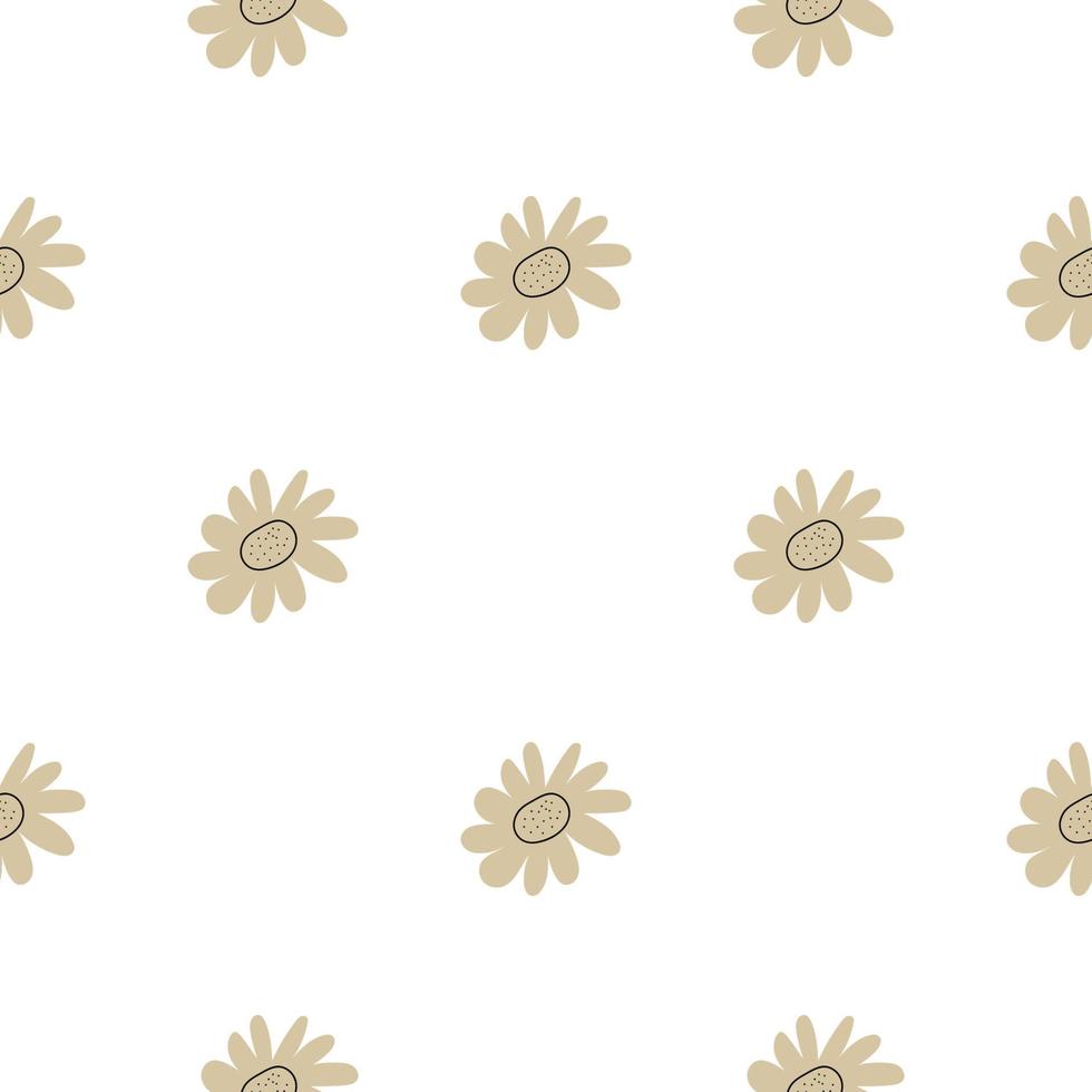 patrón floral vector transparente con flores. flor de primavera estilo infantil simple dibujado a mano. bastante ditsy para tela, textil, papel pintado. papel digital en fondo blanco