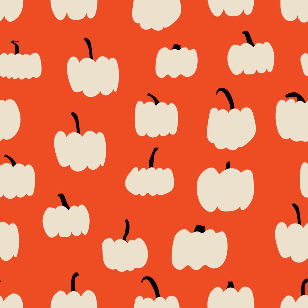 Autumn pumpkins with color background. Perfect for fall, Halloween, Thanksgiving, holidays, fabric, textile. Seamless repeat swatch. vector