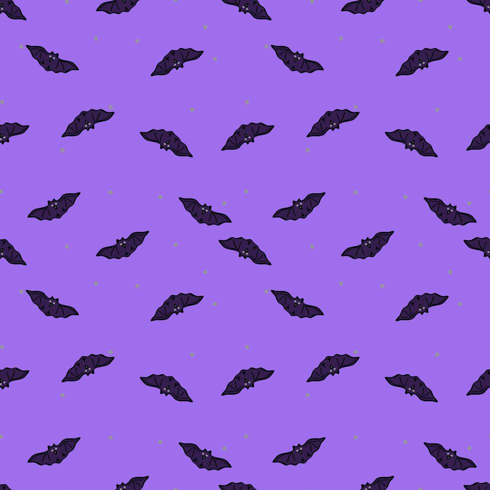 Halloween background. Vector seamless pattern with bats. Spooky season.